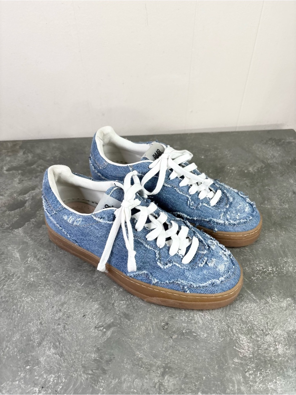 P448 Bali women's sneakers in a distressed blue denim size 6-6.5 women’s